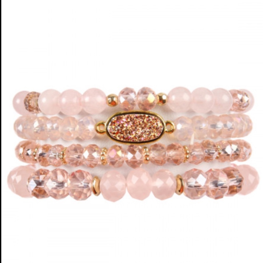 FREE SHIPPING 5 bracelets ⬇️⬇️DRUZY OVAL MIXED
BEADS BRACELET
SET - Picture 5 of 10